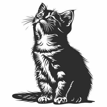 Cat sketches outline vector illustrationのイラスト素材