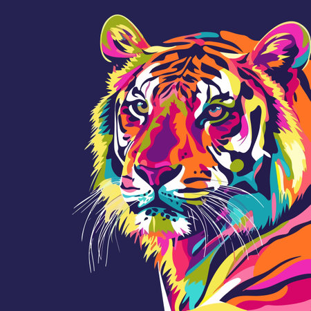 Colorful tiger vector illustrationのイラスト素材