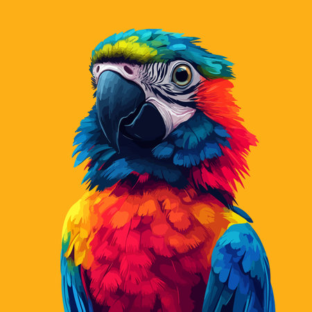 Colorful Low Poly Parrot Vector illustrationのイラスト素材
