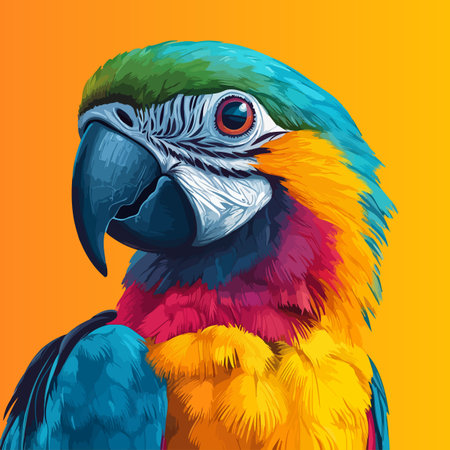Colorful Low Poly Parrot Vector illustrationのイラスト素材