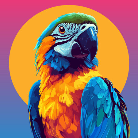 Colorful Low Poly Parrot Vector illustrationのイラスト素材