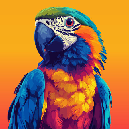 Colorful Low Poly Parrot Vector illustrationのイラスト素材