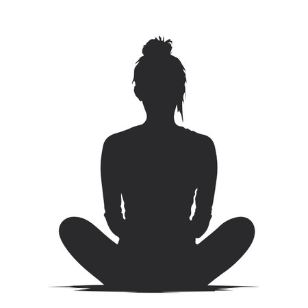 Woman in yoga pose silhouetteのイラスト素材
