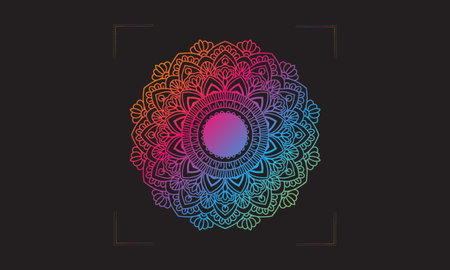 Luxury ornamental mandala design background in multicolorのイラスト素材