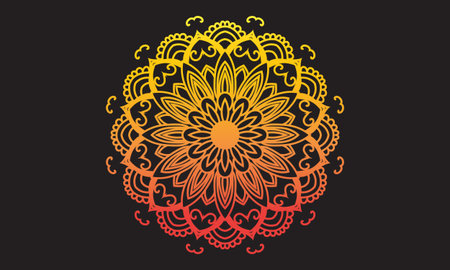 Luxury ornamental mandala design background in gold colorのイラスト素材