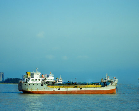 Ship sailing at sea.のeditorial素材