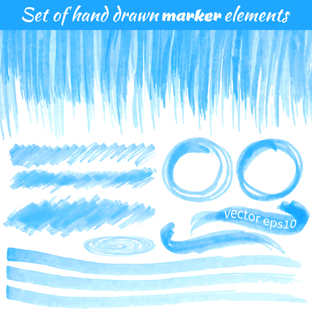 Vector set of hand drawn marker elements. Element for your design.のイラスト素材