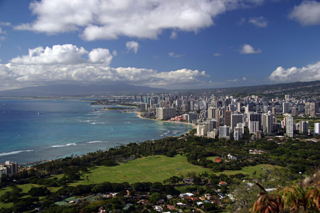 Honolulu, Hawaii - View from Diamond Head Crater (42mm equiv.)