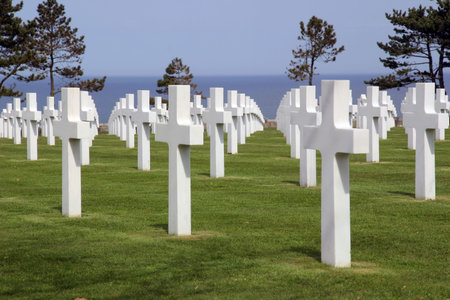 American Cemetery at Normandy in Colleville-sur-Mer, France. The cemetery overlooks Omaha Beach.の写真素材