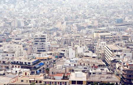 View of Athens, Greece from the Acropolis.