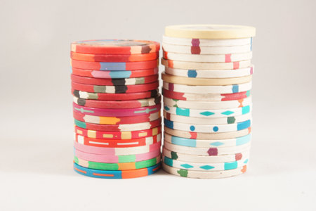 Stack of poker chipsの写真素材