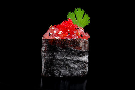 japanese food gunkan maki sushi with tuna meatの写真素材