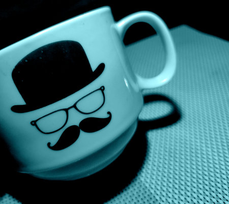 Close image of stylish tea coffee cup.