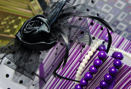 Big shopping - a lot of packets full of luxury glamour accessories                    の写真素材