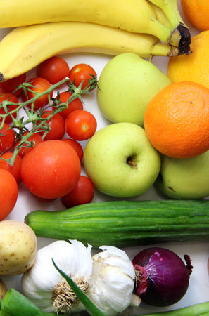 Big mix of fruit and vegetables の写真素材