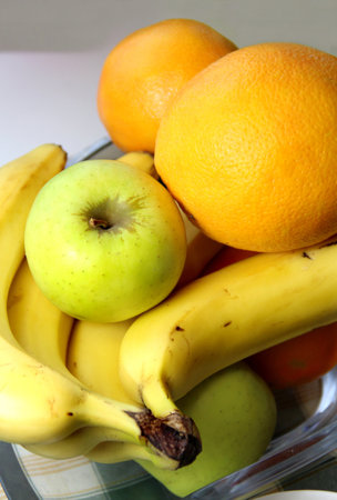 Mix of apples, oranges and bananasの写真素材