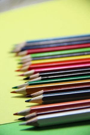 Mix of multicolored vivid pencils の写真素材