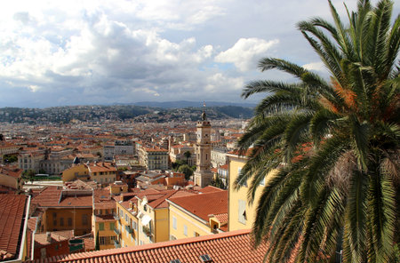 Beautiful panorama of Nice, France, Provence の写真素材