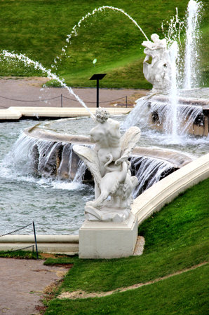 Monuments, sculptures and gardens in Vienna, Austriaの写真素材