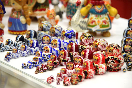 Mix of traditional Russian Souvenirsの写真素材