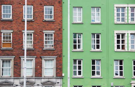Traditional colorful houses in Dublin, Ireland