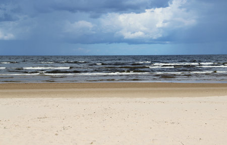 Beautiful beaches of Baltic sea, Jurmala, Riga, Latviaの写真素材