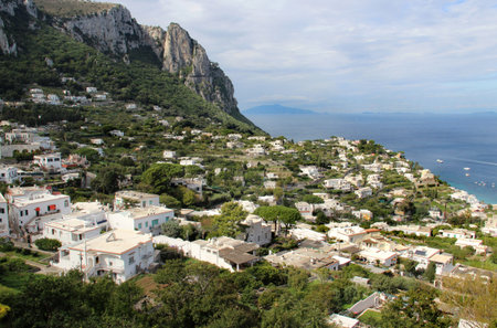 Beautiful view of Anacapri, Capri, Campania, Italyの写真素材