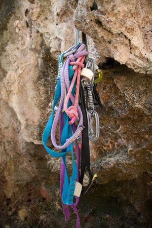 Rock climbing gearsの写真素材