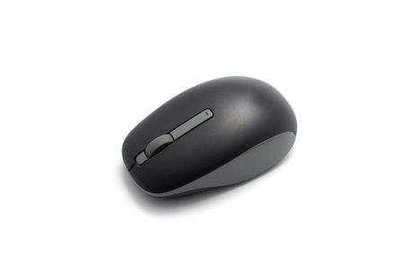 black and grey wireless mouse for notebookの写真素材