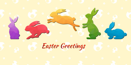 Easter card with Bunny pattern eggのイラスト素材