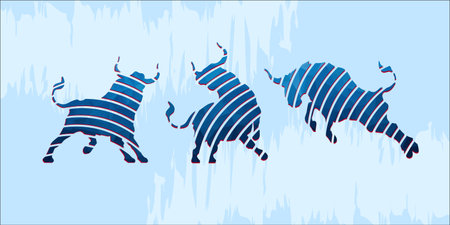blue ox abstraction set of icons vectorのイラスト素材