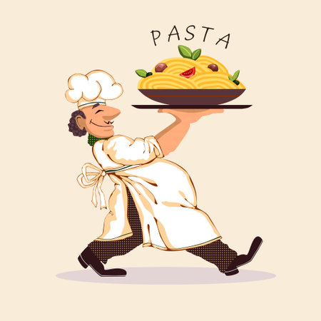 Cook pasta bright picture icon vector illustrationのイラスト素材