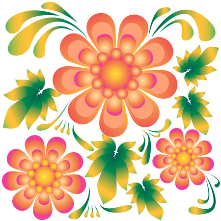 floral ethno ukrainian patternのイラスト素材