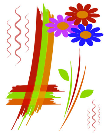 Vector background with flowers.のイラスト素材