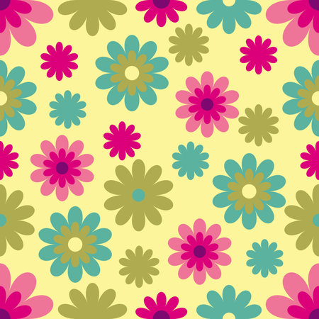 Abstract seamless background with flowersのイラスト素材