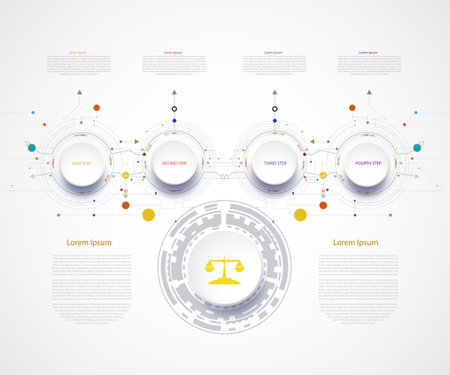 Infographic timeline technology template with 3D and step.Business concept with options.For book,content,diagram,flowchart,steps, parts,timeline infographics, workflow layout, chart,Vector illustrationのイラスト素材