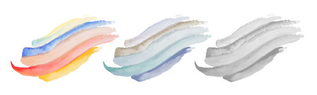 Abstract watercolor painting texture brush for template banner background, Brushstroke art texture artistic colorful isolated blue, red, yellow, Watercolor brushstroke abstract art textured paintings.のイラスト素材