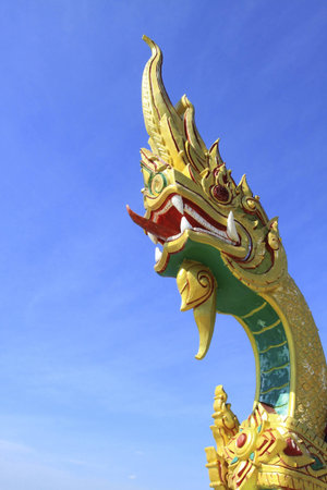 Thailand in front of the dragon, Nong Khai, Thailand  の写真素材
