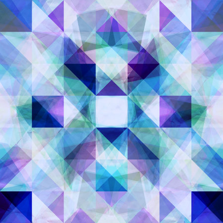 Seamless textured bright multicolored pattern of triangles with an optical effect