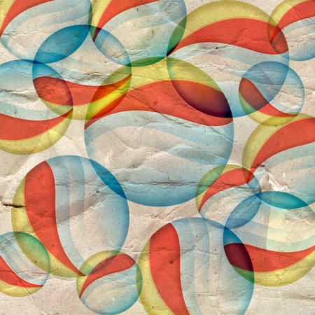 Vintage colorful abstract background with round marksの写真素材