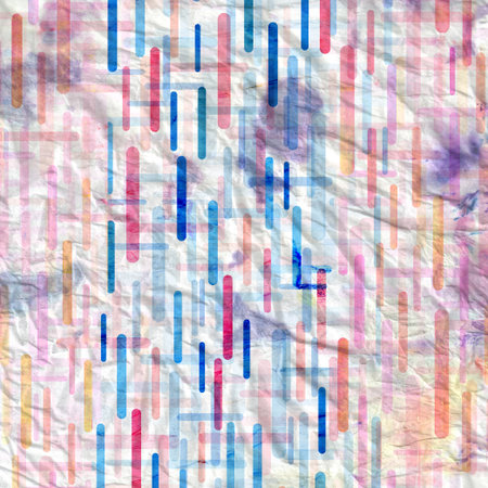 unusual bright colorful geometric abstract pattern of different elementsの写真素材