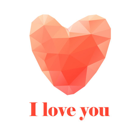 Bright red abstract heart of the triangle on a white backgroundのイラスト素材