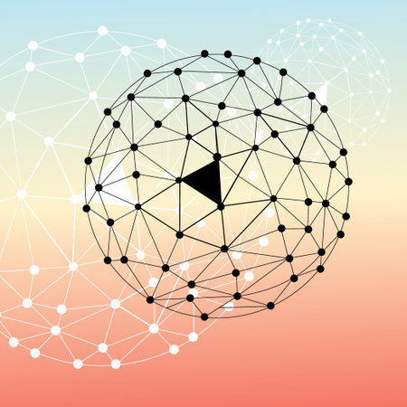 round abstract geometric elements on a colored backgroundのイラスト素材