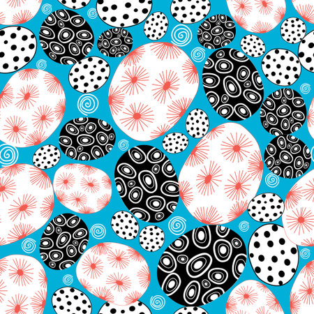 seamless graphic abstract pattern on a blue background 
のイラスト素材