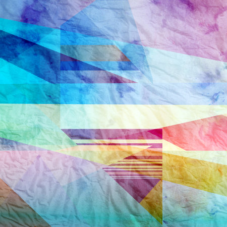 bright watercolor abstract background with different elements の写真素材