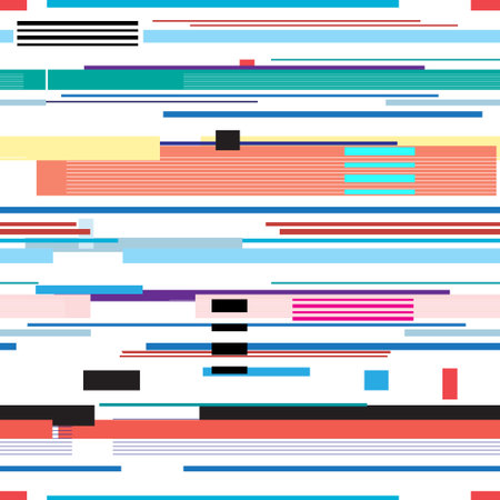 colorful abstract seamless pattern of different stripes. 