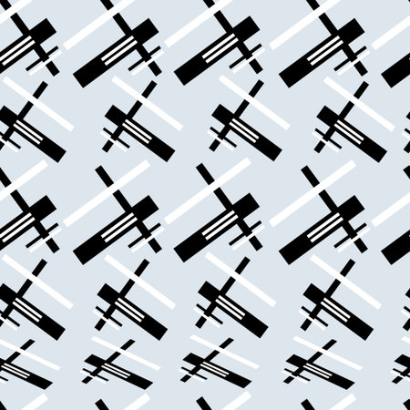 seamless abstract graphic pattern with various elements のイラスト素材