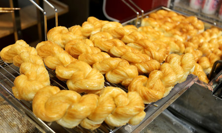 bright fresh tasty biscuits for sale の写真素材