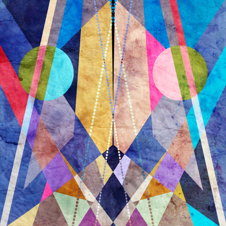 bright abstract graphic pattern a with different geometric elements 
の写真素材