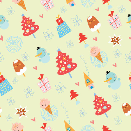 seamless graphic floral pattern with birds in love on a blue backgroundのイラスト素材